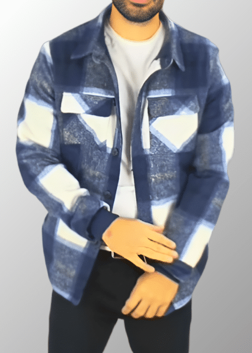 Camisa de franela con cuadros para hombre